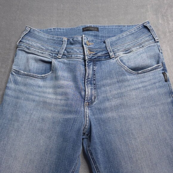 Silver Jeans Womens Avery Skinny Crop Jeans 33 Medium Wash High Rise Distressed - Picture 5 of 9